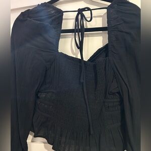 Black tie back Free people corset like top.